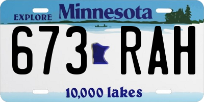 MN license plate 673RAH