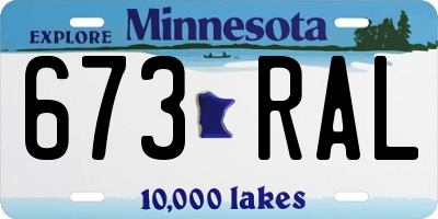 MN license plate 673RAL
