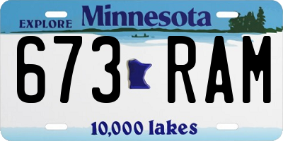 MN license plate 673RAM