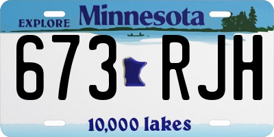 MN license plate 673RJH