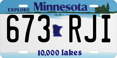 MN license plate 673RJI