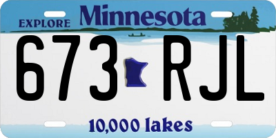 MN license plate 673RJL