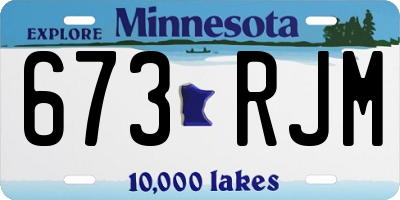 MN license plate 673RJM