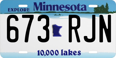 MN license plate 673RJN