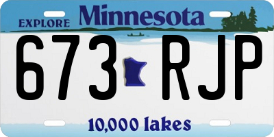 MN license plate 673RJP