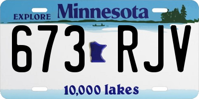 MN license plate 673RJV