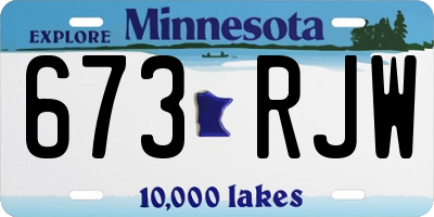 MN license plate 673RJW