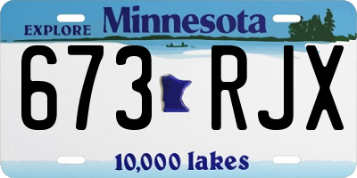MN license plate 673RJX