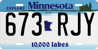 MN license plate 673RJY