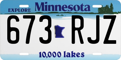 MN license plate 673RJZ