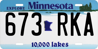 MN license plate 673RKA