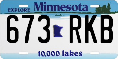 MN license plate 673RKB