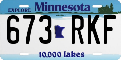 MN license plate 673RKF