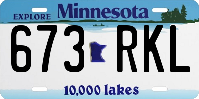 MN license plate 673RKL