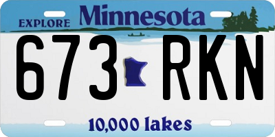 MN license plate 673RKN