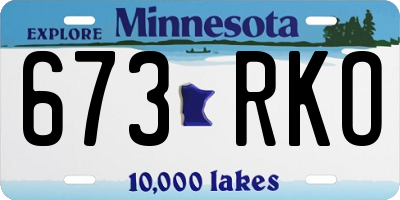 MN license plate 673RKO