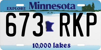 MN license plate 673RKP