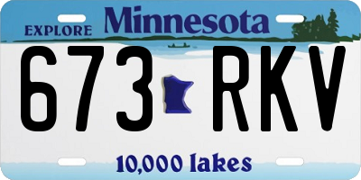 MN license plate 673RKV