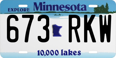 MN license plate 673RKW