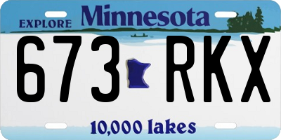 MN license plate 673RKX