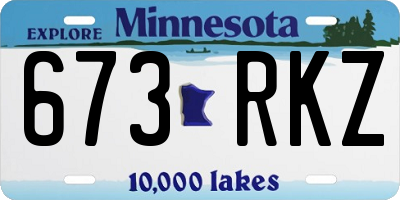 MN license plate 673RKZ