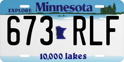 MN license plate 673RLF