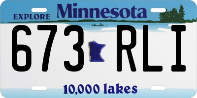 MN license plate 673RLI