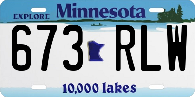 MN license plate 673RLW