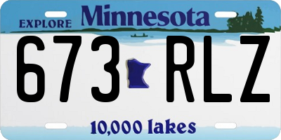 MN license plate 673RLZ