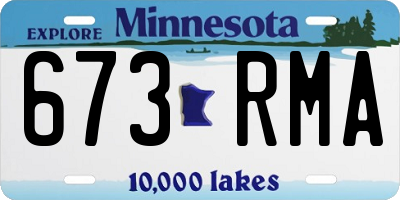 MN license plate 673RMA