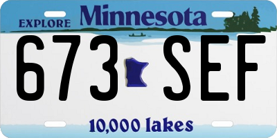 MN license plate 673SEF