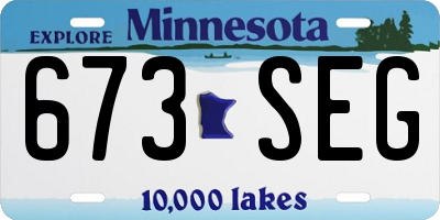 MN license plate 673SEG