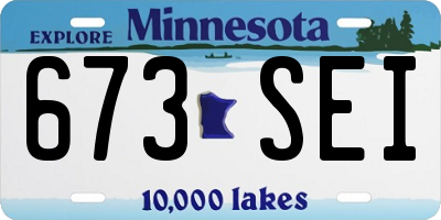 MN license plate 673SEI