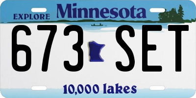 MN license plate 673SET