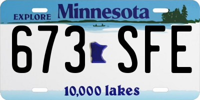 MN license plate 673SFE