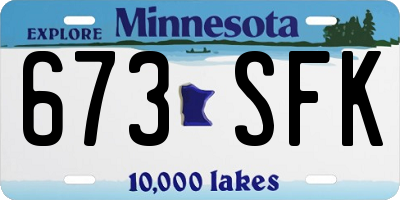 MN license plate 673SFK
