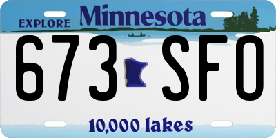 MN license plate 673SFO