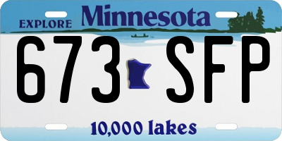 MN license plate 673SFP