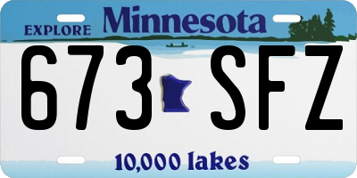MN license plate 673SFZ