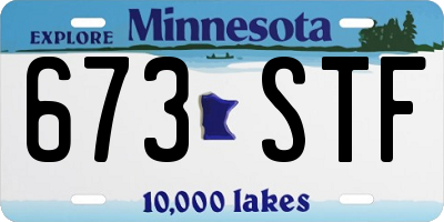 MN license plate 673STF