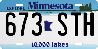MN license plate 673STH
