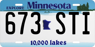 MN license plate 673STI