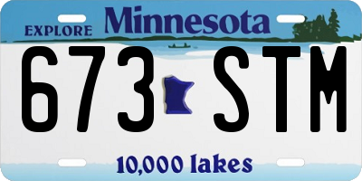 MN license plate 673STM