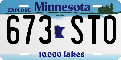 MN license plate 673STO