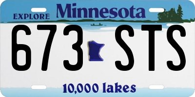 MN license plate 673STS