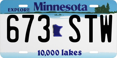 MN license plate 673STW