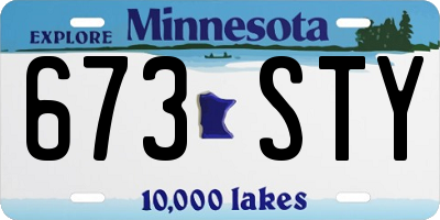 MN license plate 673STY