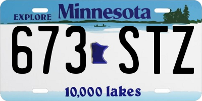 MN license plate 673STZ