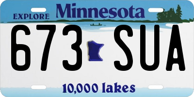 MN license plate 673SUA
