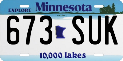 MN license plate 673SUK
